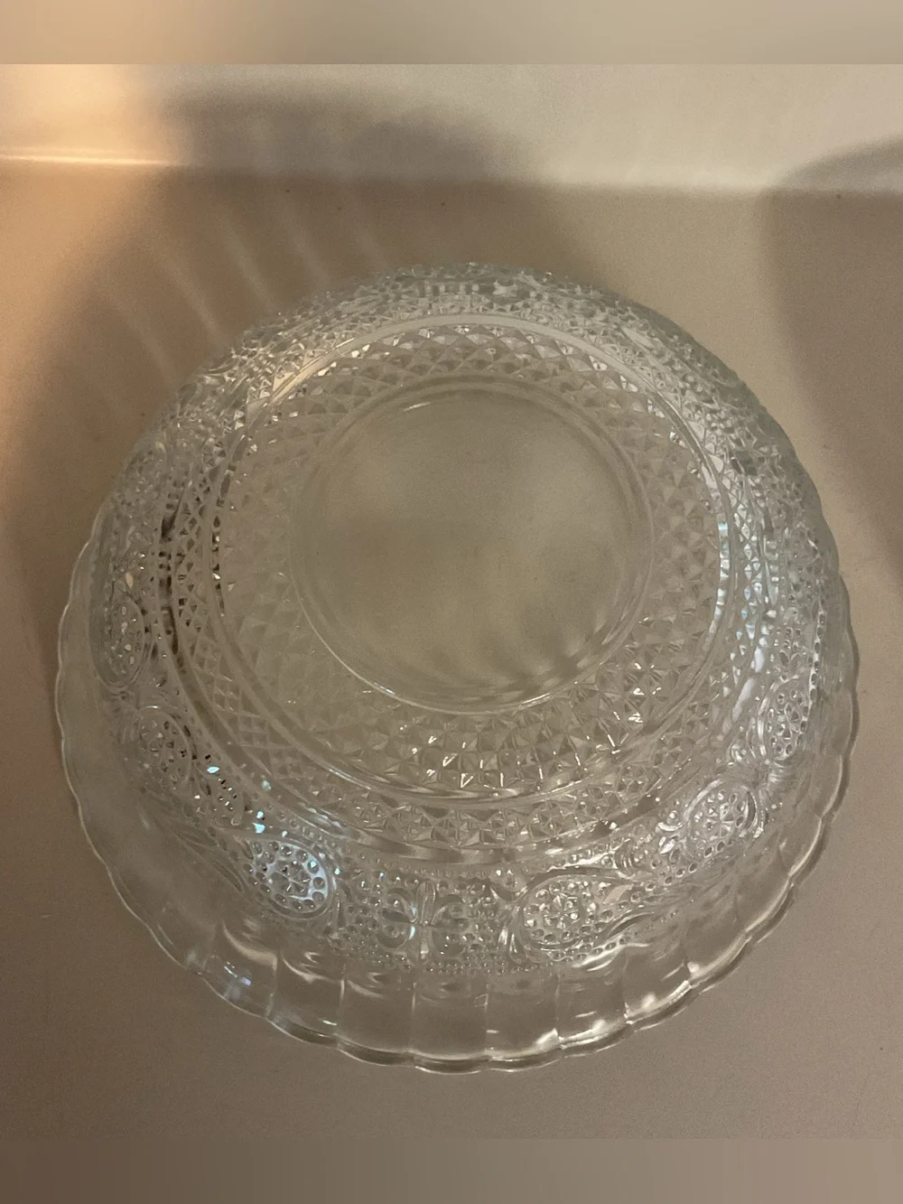Pretty Clear Glass Fluted Matching Serving Bowls - Set of 2